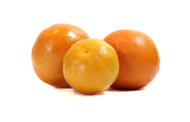 tangerines are ripe, on a white background,isolated