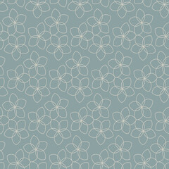 Modern vector seamless illustration. Floral pattern on a gray background. Ornamental pattern for flyers, typography, wallpapers, backgrounds
