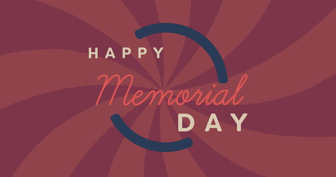 Image of memorial day text on red background