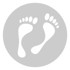 Foots. Circle web icon on white isolation background