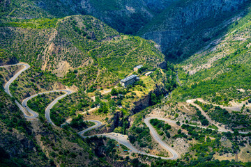 Road to Wings of Tatev monastery, Armenia.