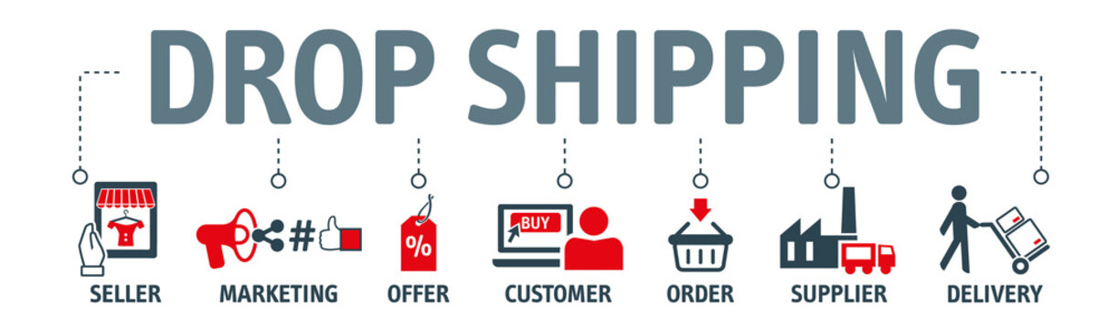 drop shipping business concept - vector graphic template. Design elements for web and print