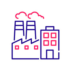 Eco industry vector 2 colours icon style illustration. EPS 10 file