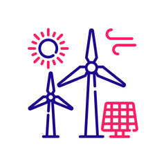 Renewable energy vector 2 colours icon style illustration. EPS 10 file