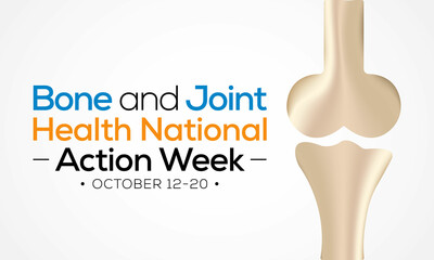 Bone and Joint health national action week is observed every year in October, with activities focused on disorders including arthritis, back pain, trauma, pediatric conditions, and osteoporosis.