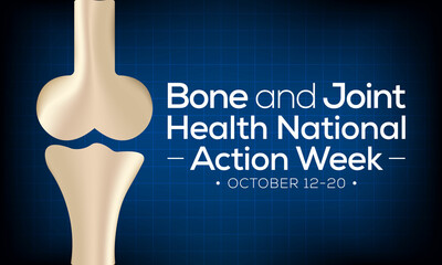 Bone and Joint health national action week is observed every year in October, with activities focused on disorders including arthritis, back pain, trauma, pediatric conditions, and osteoporosis.