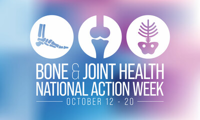 Bone and Joint health national action week is observed every year in October, with activities focused on disorders including arthritis, back pain, trauma, pediatric conditions, and osteoporosis.