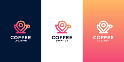 pin logo, coffee finder logo design