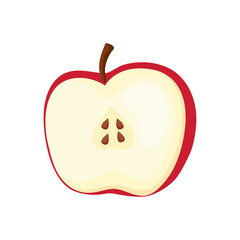 half red apple fruit