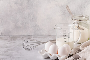 Bakery  ingredients -flour, eggs, milk.