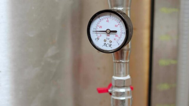 Pressure gauge in a beer factory