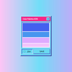 Old computer window. System message alert, neon window with icon and button in classic style. UI elements for computer screen, retro system mockup. Vector illustration vintage tab 90s software UI.