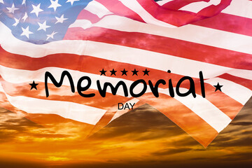 USA Memorial day and Independence day concept, United States of America flag