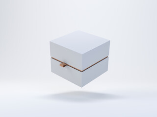 White Gift Box packaging Mockup on white background