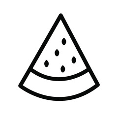 black and white icon in the form of a watermelon. healthy food. ordinary fruits and tropical icons are suitable for the design of websites, presentations and stories