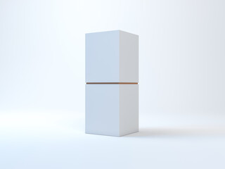 White Gift Box Mockup on white background