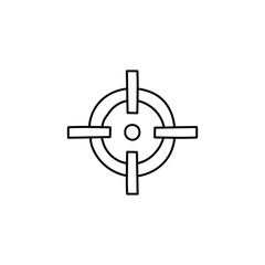 Target marketing goal icon in flat black line style, isolated on white background 