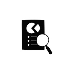 Analytics report icon in solid black flat shape glyph icon, isolated on white background 