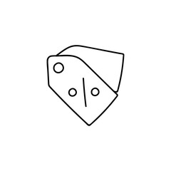 Hastag label icon in flat black line style, isolated on white background 