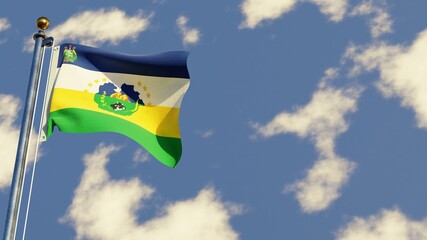Guarico 3D rendered realistic waving flag illustration on Flagpole. Isolated on sky background with space on the right side.