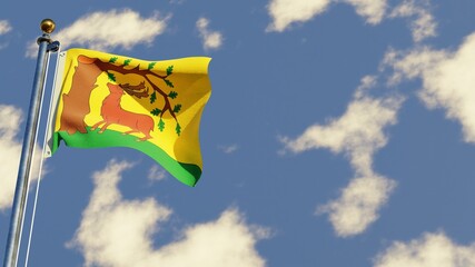 Berkshire 3D rendered realistic waving flag illustration on Flagpole. Isolated on sky background with space on the right side.