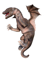 3D Rendering Fairy Tale Dragon on White