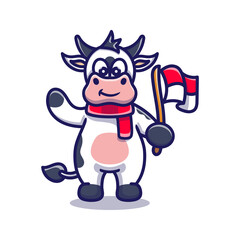 cute cow celebration indonesia independence day