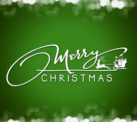 Merry christmas card - Bokeh lights decoration background.