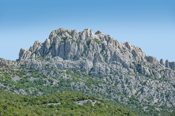 Picturesque rock. Mountain Tulove Grede in Croatia