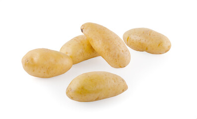 Raw potatoes isolated on white background