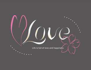 Love letter with cute cherry blossom flower pattern on it, great for postcards