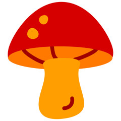 mushroom autumn flat icon