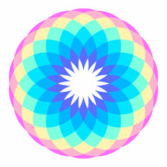 Fototapeta premium Rainbow colored circular mandala design