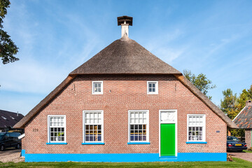 Fototapeta na wymiar Historic farms (18th century) on the Gemeenteweg, Staphort, Overijssel Province, The Netherlands