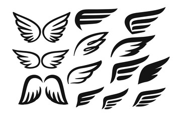 Wings vector Collection black icon.