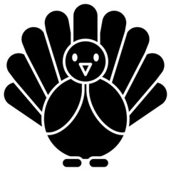 Fototapeta premium turkey solid icon
