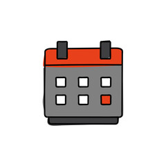 Calendar schedule icon in color icon, isolated on white background 