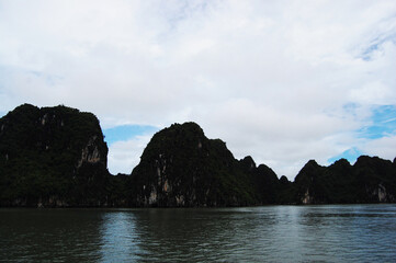 Halong or Ha Long Bay UNESCO World Natural Heritage Site and popular travel destination for vietnamese people and foreign travelers cruise tour visit including 2,000 islets limestone in Hanoi, Vietnam