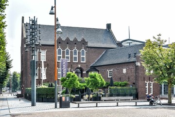 The old Town Hall is one of the most distinctive buildings on the Market in Uden. Netherlands, Holland, Europe