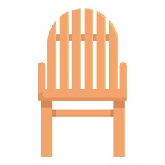 Outdoor chair icon cartoon vector. Wooden furniture. Garden patio