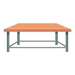 Outdoor wood table icon cartoon vector. Park furniture. Picnic table