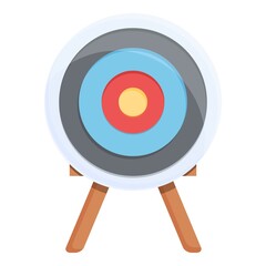 Archery target icon cartoon vector. Arrow bullseye. Goal aim