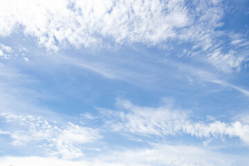 Clear blue color sky with white cloud background