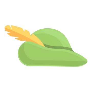 Archer green hat icon cartoon vector. Robin hood har. Arrow bow