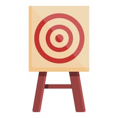 Paper archery target icon cartoon vector. Arrow goal. Aim shot