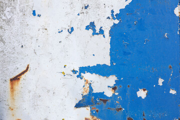 Rusty White and Blue Metal Surface