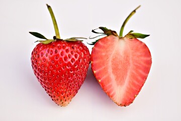 strawberries on a white background