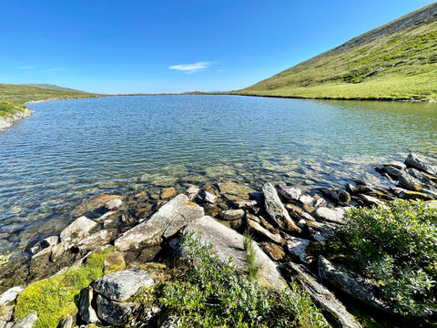 The Lake At The Foot Of Mount Otorten In Summer. Northern Ural, Russia