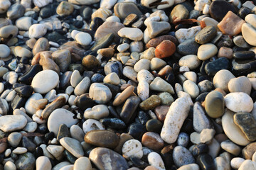 sea pebbles by the sea