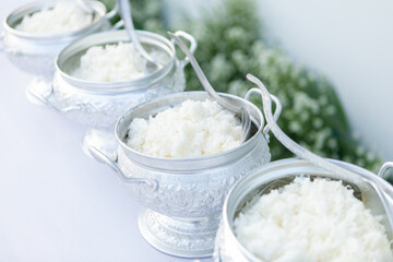 Rice Alms To A Buddhist Monk